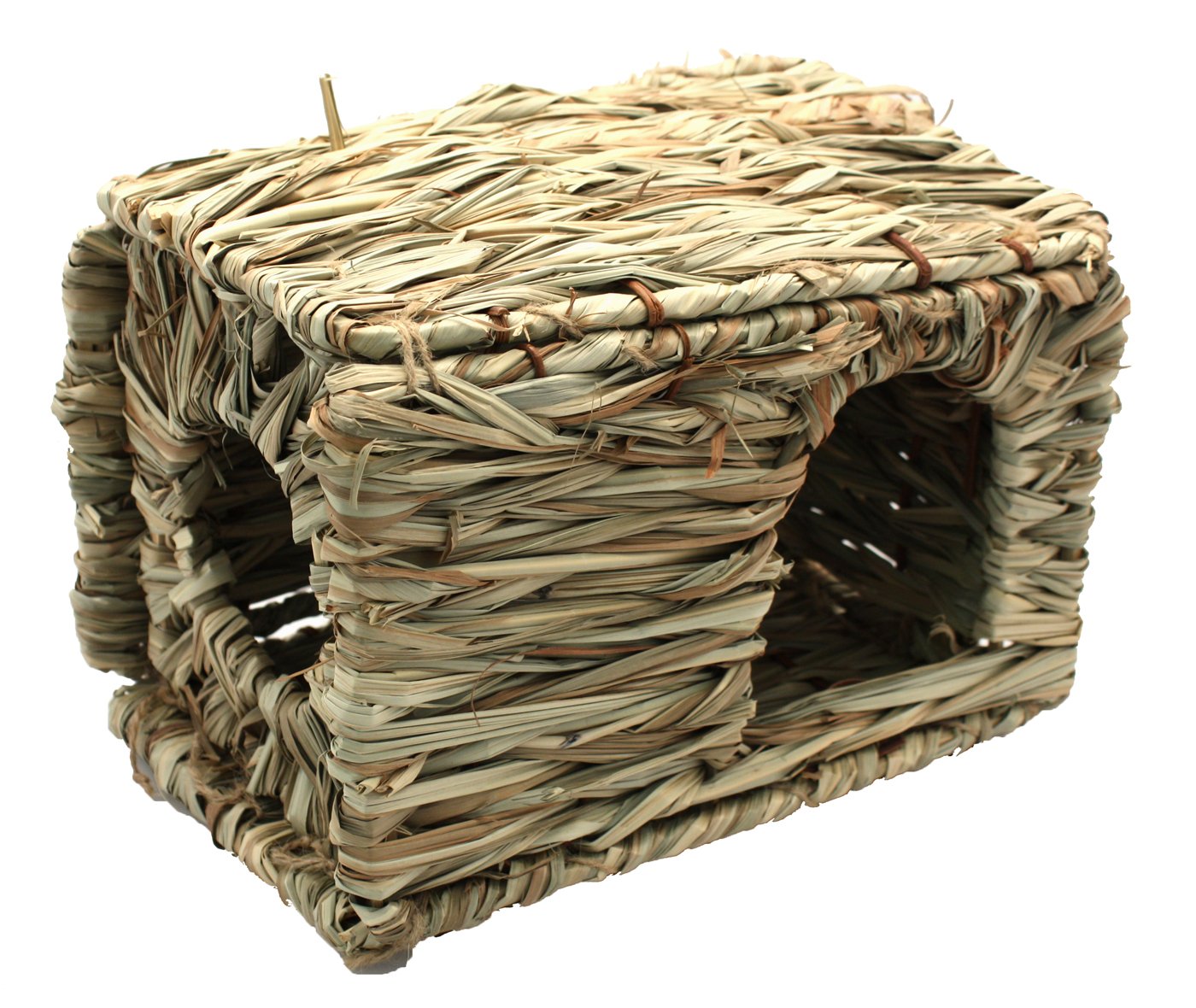 Happy Pet Grassy Hideaway Toy for Small Animals Shelter Durable Grass Den Natural Habitat Comfortable Nesting Retreat for Rabbits Guinea Pigs Hamsters