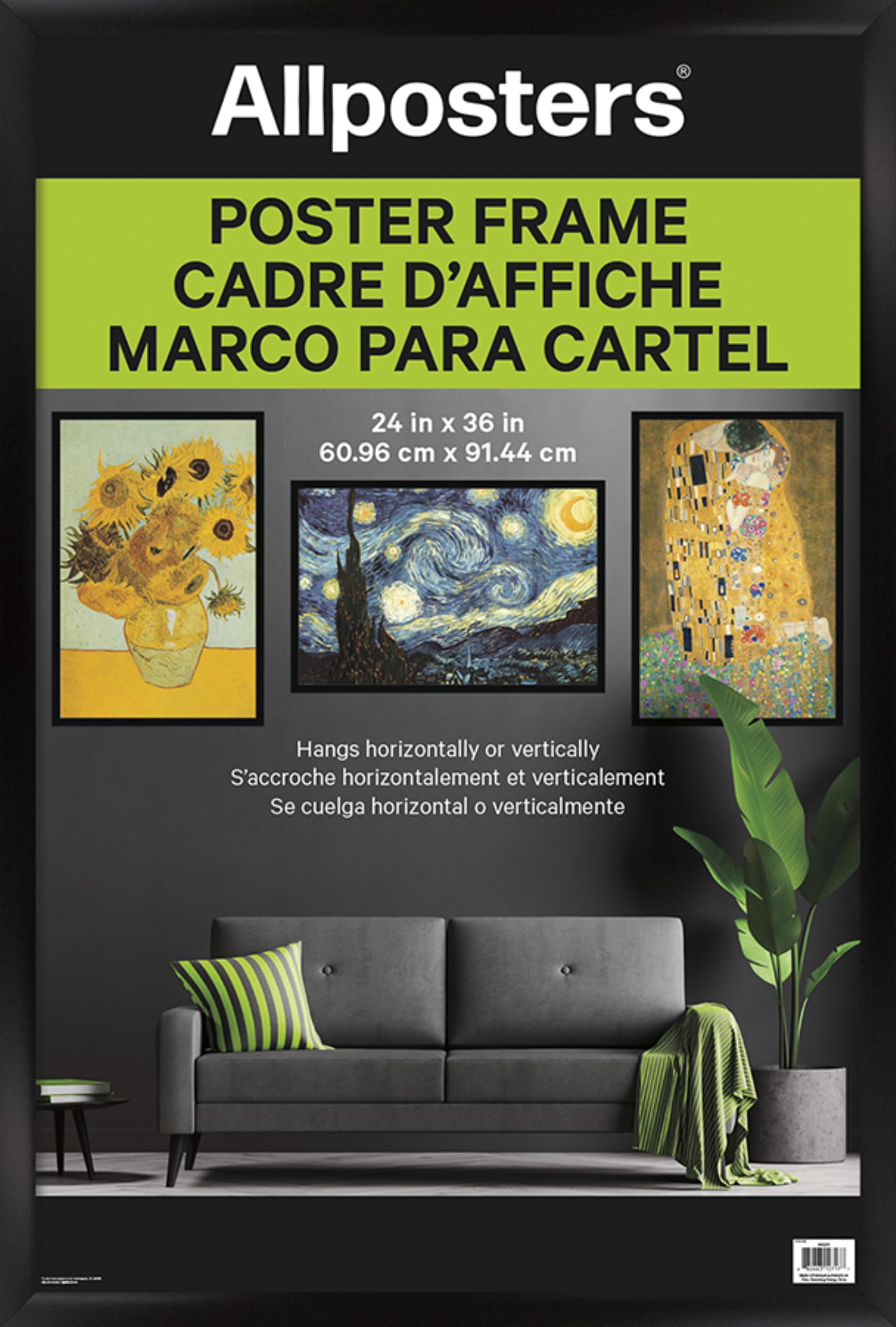 Photo 1 of ***plastic is cracked on face of frame***Trends International Poster Frame, 24" x 36", Black