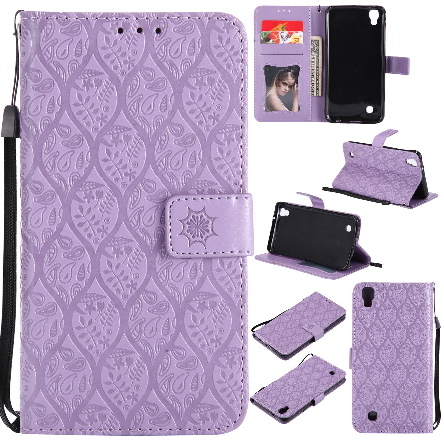 Best lg power x wallet case purple