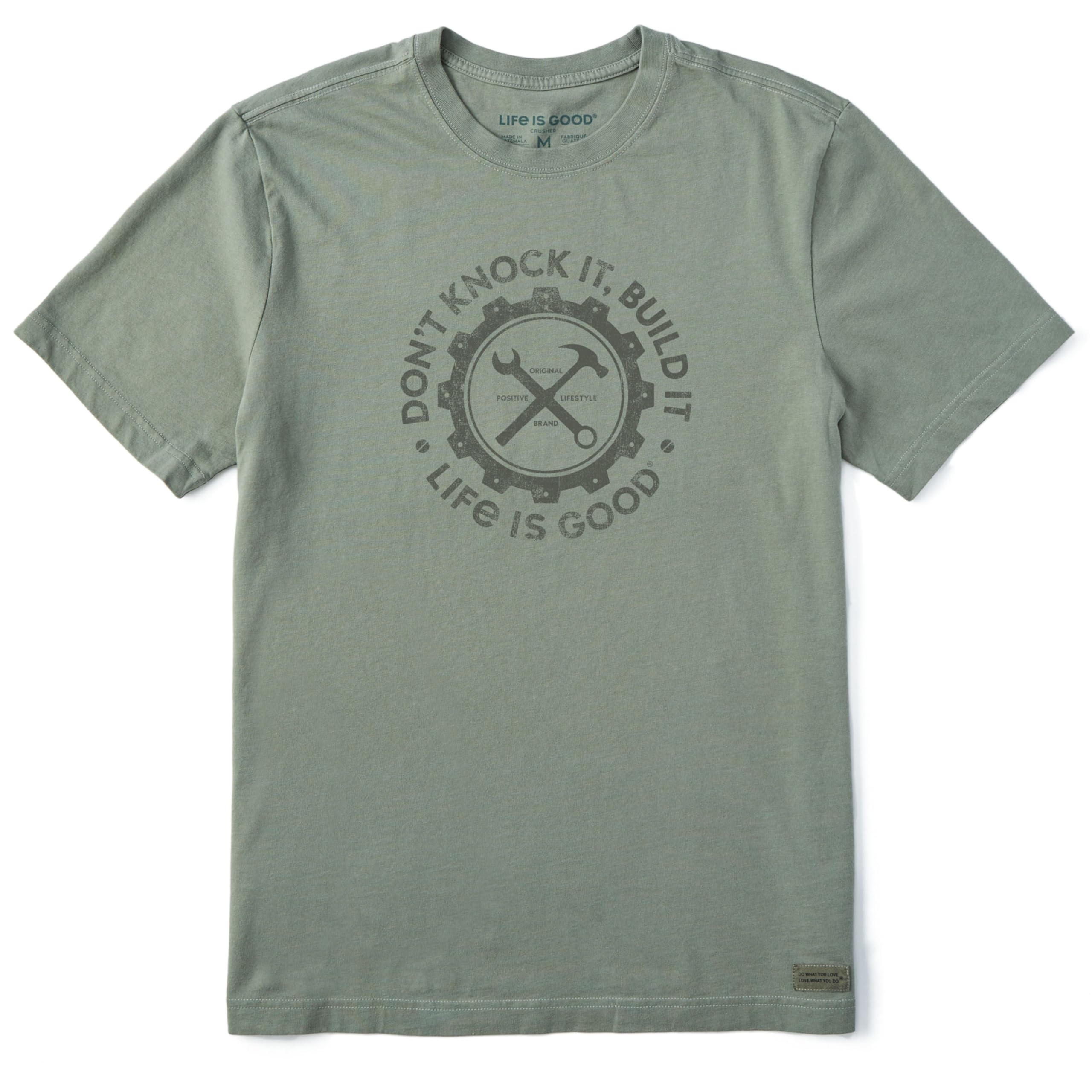 Life is Good Men's Standard Crusher T, Short Sleeve Cotton Crew Neck Graphic Tee Shirt, Build It, Moss Green, X-Large Image Life is Good Men's Standard Crusher T, Short Sleeve Cotton Crew Neck Graphic Tee Shirt, Build It, Moss Green, X-Large Image