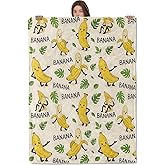 AHUCIZ Funny Banana Blanket,Fun Fruit and Leaf Fleece Blankets,Soft Warm Decorative Throw for Couch,Bedroom,Living Room,Travel,Camping,Practical Throws Gifts for Kids Adults,50X60 Inch