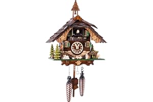 CUCKOO PALACE Cuckoo-Palace Saint Bernhard Chalet Cuckoo Clock Quartz Movement Height 32 cm, Brown