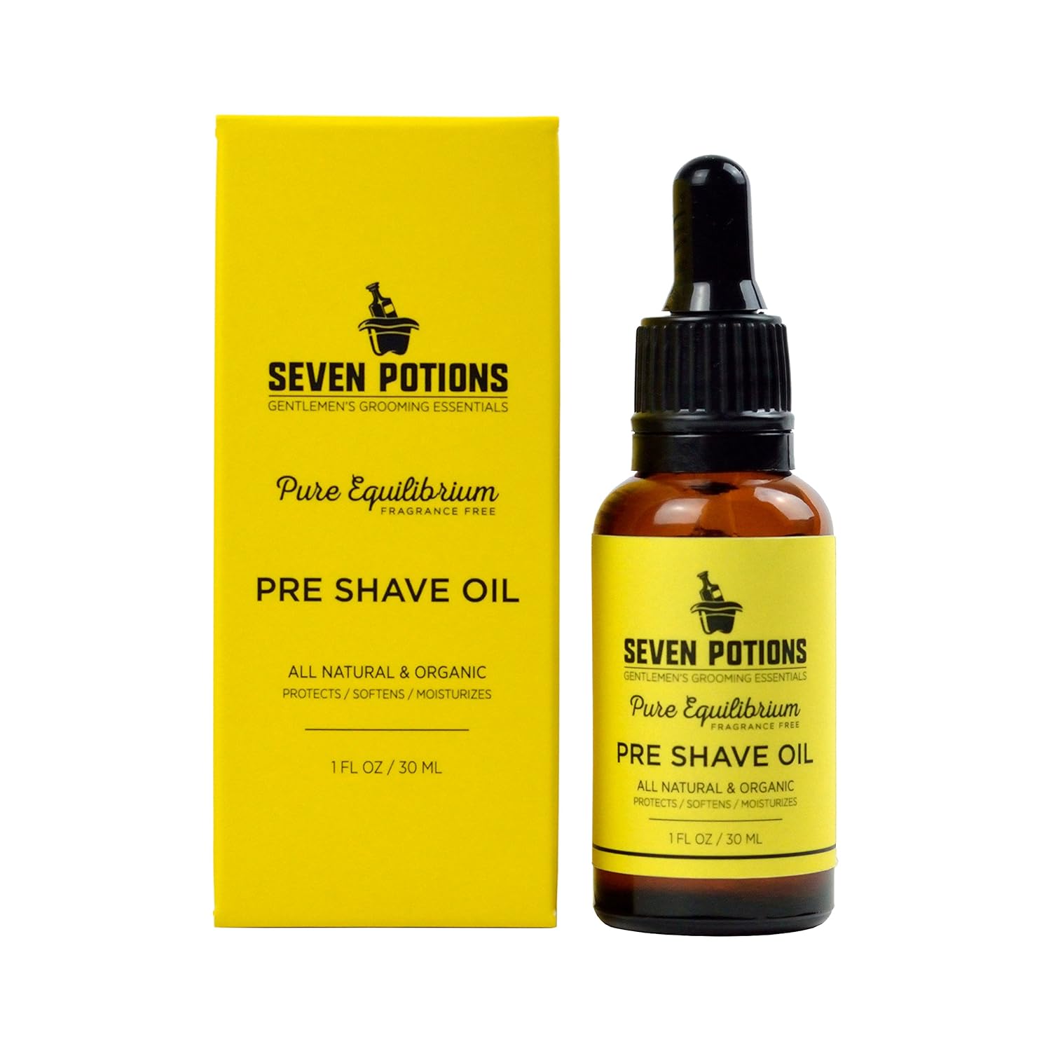 Pre Shave Oil For Men 1 fl oz. All Natural, Organic, Vegan