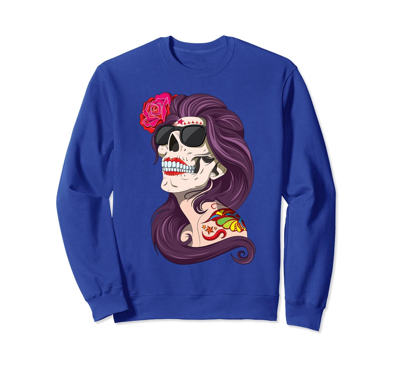 Halloween Sweatshirt with Skull Zombie Lady for Women, Men- TPT