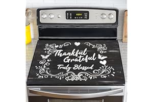 NYZE Stove Top Cover for Electric Stove,Glass Stove Top Cover, Heat Resistant Glass Cooktop Cover, Stovetop Protector, Kitchen Decor, Dish Drying Mats Cover for Ceramic Washer Top 28.5x20.5 inch