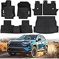 OEDRO Floor Mats for Toyota RAV4 2025-2019(Include Hybrid) Full Set, TPE All Weather Floor Liners for RAV4 Back Seat Cover Protector Cargo Liner Backrest Mats Accessories