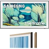 Samsung QN65LS03FADXZA 65 Inch The Frame QLED 4K Art Mode Vision AI Smart TV with a VG-SCFH65TKBZA 65" The Frame Customizable Bezel - Modern Teak (2025)