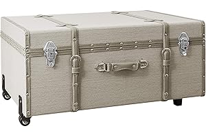 DormCo The Texture Brand Trunk - Taupe Gray Stripe - Large