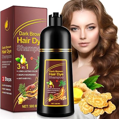 Generic 3 in 1 Herbal Hair Dye Shampoo Deeply Nourishing Natural Dark Brown