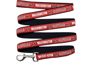 Pets First NHL Washington Capitals Leash for Dogs & Cats, Walk Cute & Stylish! The Ultimate Hockey Fan Leash!, Large (6 ft Long x 1 in Width) (CAP-3031-LG)