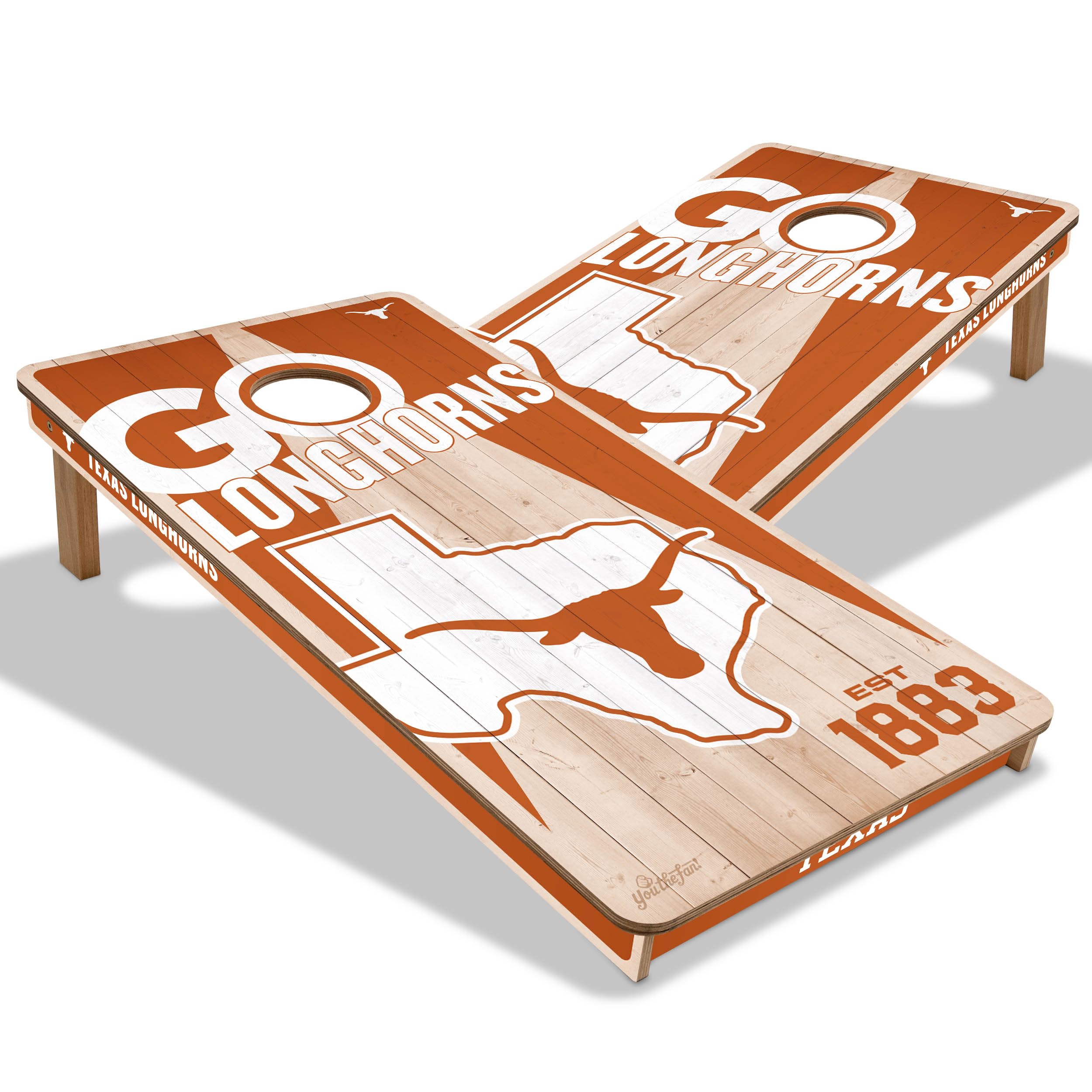 YouTheFan NCAA Texas Longhorns 2’ x 4’ Professional Wood Cornhole Game