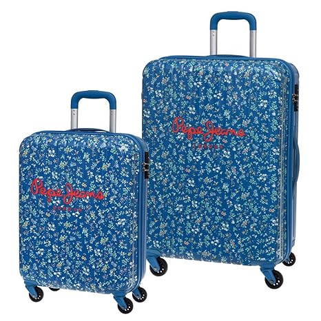 Pepe Jeans Set de Maletas, Diseño Flores, 72 Lt, Color Azul ...
