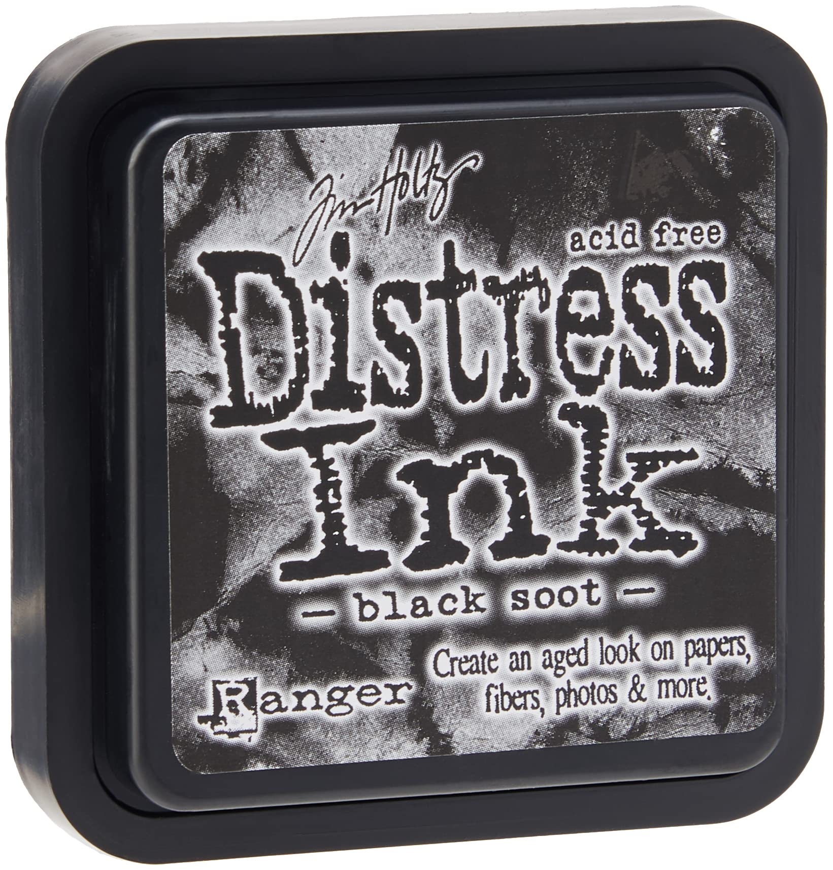 Tim Holtz Distress Ink Black Soot Ink Pad, 3 x 3 x 0.75