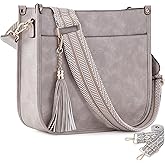 HKCLUF Vegan Leather Crossbody Bags Purse for Women Trendy Tassel Hobo Handbag Women With 2PCS Adjustable Guitar Strap | Vegan Leather, Trendy, Tassel, Women, 2PCS