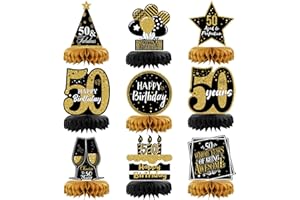 ALLFUN 9 Pieces 50th Birthday Decorations 50th Birthday Centerpieces for Tables 50th Birthday Party Decorations for Men and Women (50th)