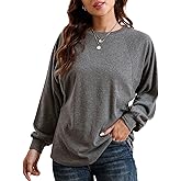 Feiersi Womens Sweatshirts Crew Neck Long Sleeve Shirts Casual Loose Pullover Tops 2022