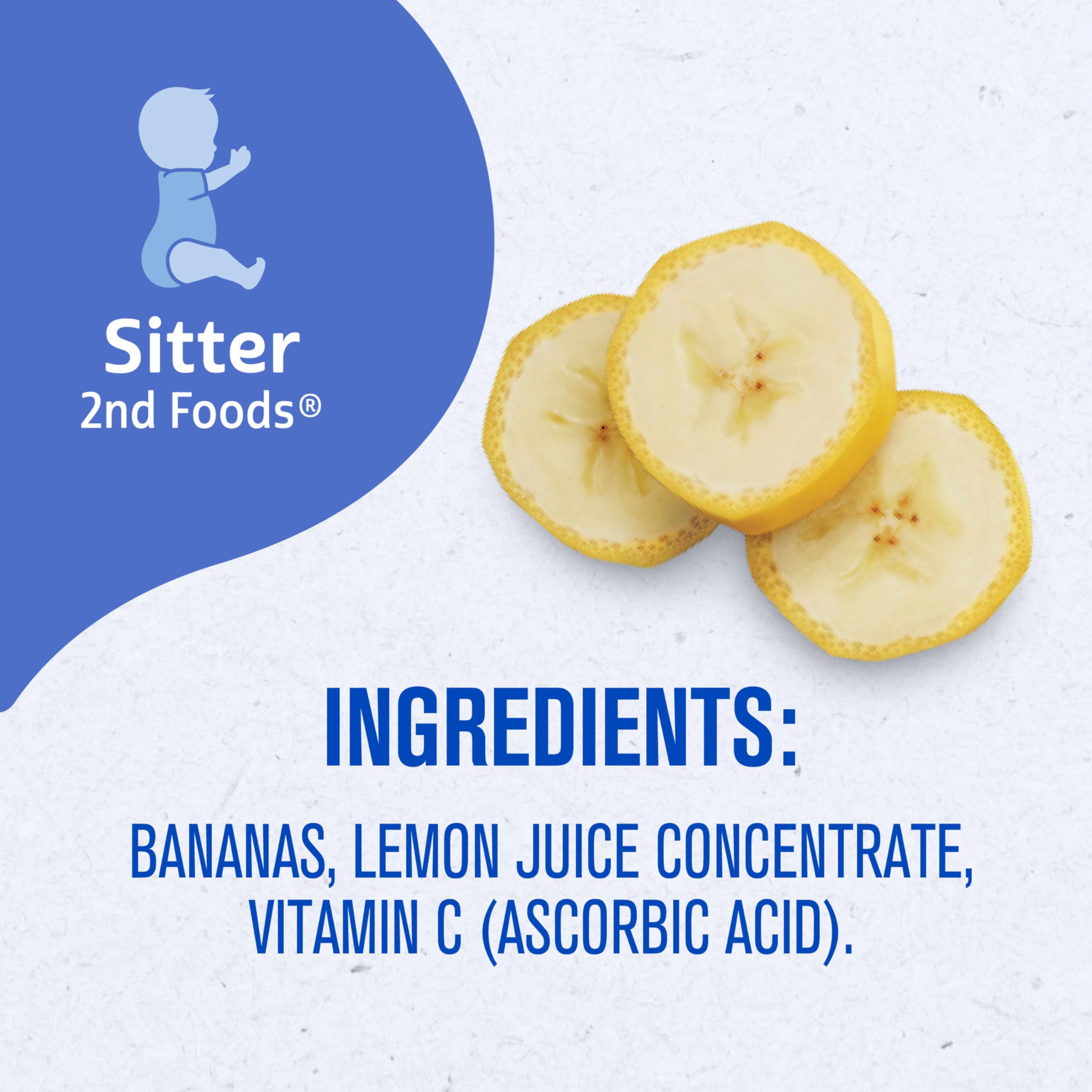 Gerber Stage 2 Baby Food, Banana Puree Pouch, 2 Servings of Fruit, No Added Sweetener, No Artificial Colors or Flavors, 12-Pack