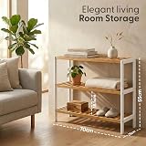 KEPLIN 3 Tier Bamboo Shoe Rack Small Space Easy Assembly 9 Pairs 55x70x25cm view 2