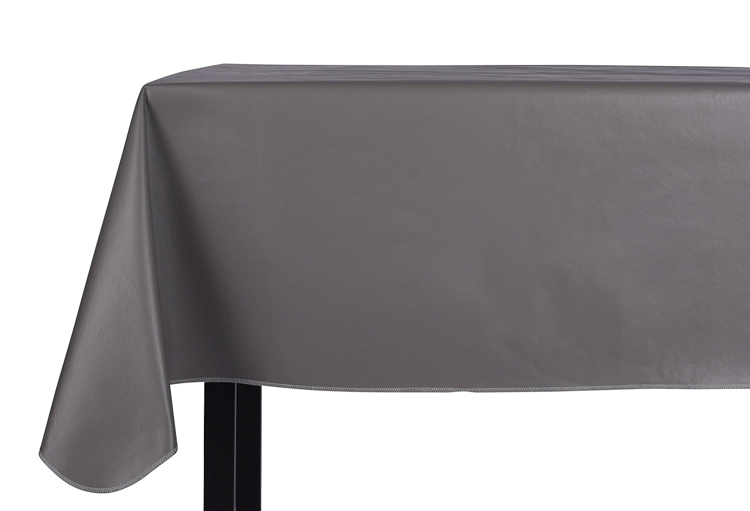 Yourtablecloth Heavy Duty Vinyl Rectangle or Square Tablecloth – 6 Gauge Heavy Duty Tablecloth – Flannel Backed – Wipeable Tablecloth with Vivid Colors & Many Sizes 52 x 70 Gray