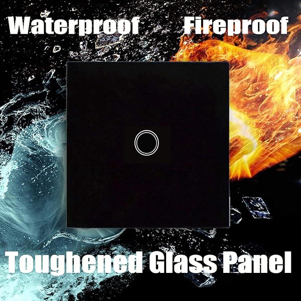 Interruptores Inteligentes con Rel Compatibles con AlexaGoogle Home WiFi Interruptores Inteligentes con Control Remoto y de voz No Se Sequiere Neutral Negro 123 Gang