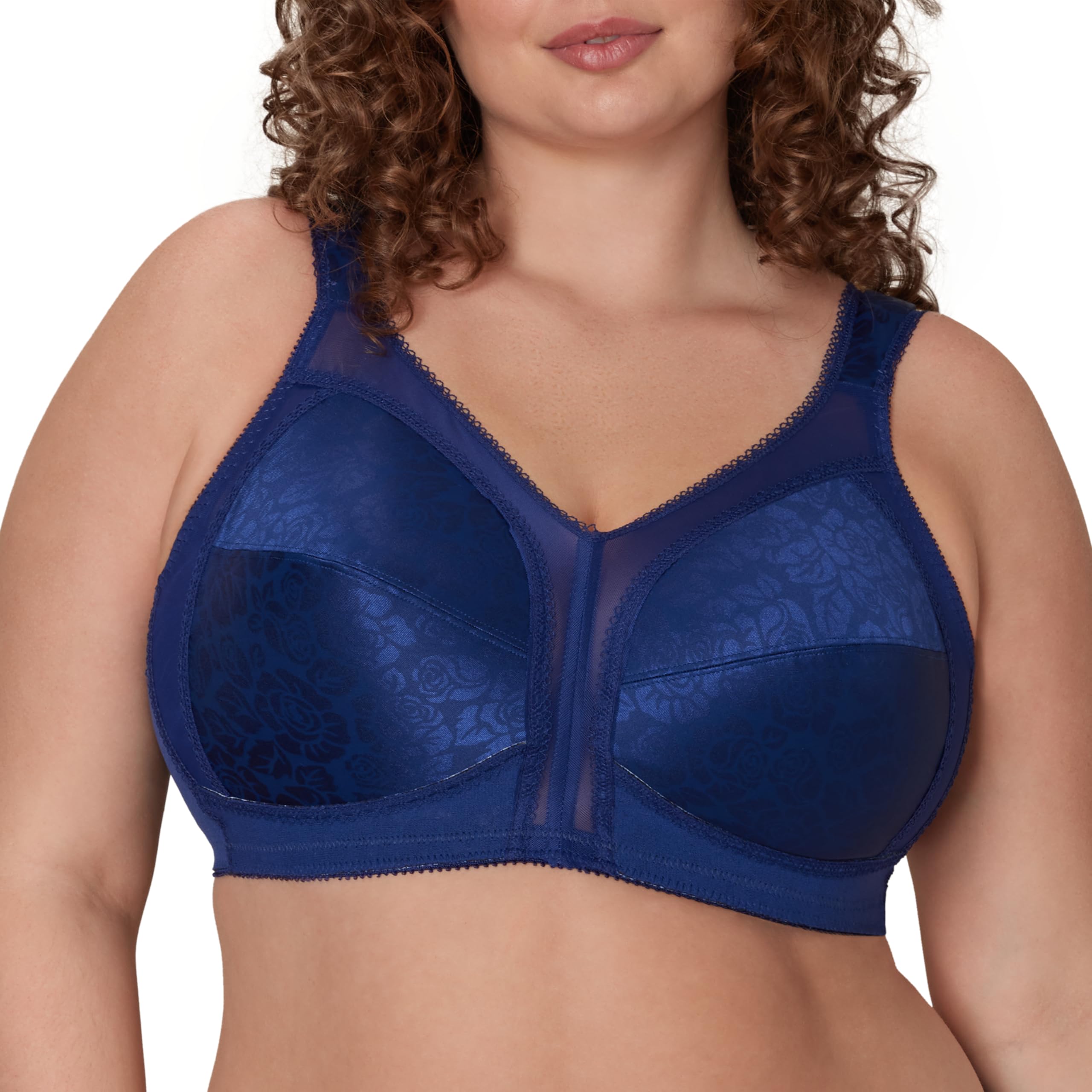 Photo 1 of PLAYTEX Womens 18 Hour Comfort-strap Wireless Bra, Full-coverage With 4-way Trusupport, Single & 2-pack Full Coverage Bra, Sailor Blue, 42D US