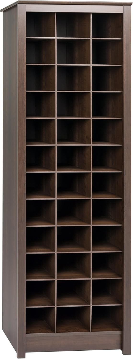 prepac shoe cubbie cabinet white on Prepac Shoe Storage Cabinet In Espresso 36 Pair Rack Storage Cabinets