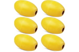 SILANON Rope Floats Marine Buoy Floats,4/6pcs Crab Trap Floats Buoy Fishing Marker Buoys Oval Water Floats Ski Rope Floats for Boats Pool Kayak Crabbing Trail Dock,Yellow