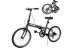 Betterland 20 inch Folding Bike, Foldable Bicycle for Adults with 7 Speed Derailleur, Lightweight Collapsible Bicycle for City Commuting, Fold Up Bike Men Women Teenagers