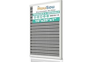 16x25x1 HVAC Furnace Air Filter, Reusable Washable Electrostatic Furnace Filter, MERV 8, Lasts a Lifetime, Permanent Filter f
