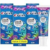 Advanced Kid's Fluoride Toothpaste, Bubblegum Flavor, 4.2 oz, 3 Count, Color-Changing Anticavity Toothpaste