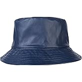 ZLYC Unisex Fashion Bucket Hat PU Leather Rain Hat Waterproof Fishmen Cap