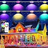 MILADALED Permanent Outdoor Lights RGB Smart IC 200FT/100LEDs Decor IP68 Waterproof Music Sync with Remote&APP Control Suitable for Holiday Decoration Christmas Lights Garden Party Decor Deck