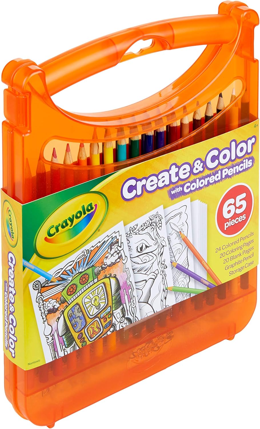 Crayola Create & Color with Colored Pencils, Travel Art Set, Great for Kids, Ages 4, 5, 6, 7, 8: Toys & Games