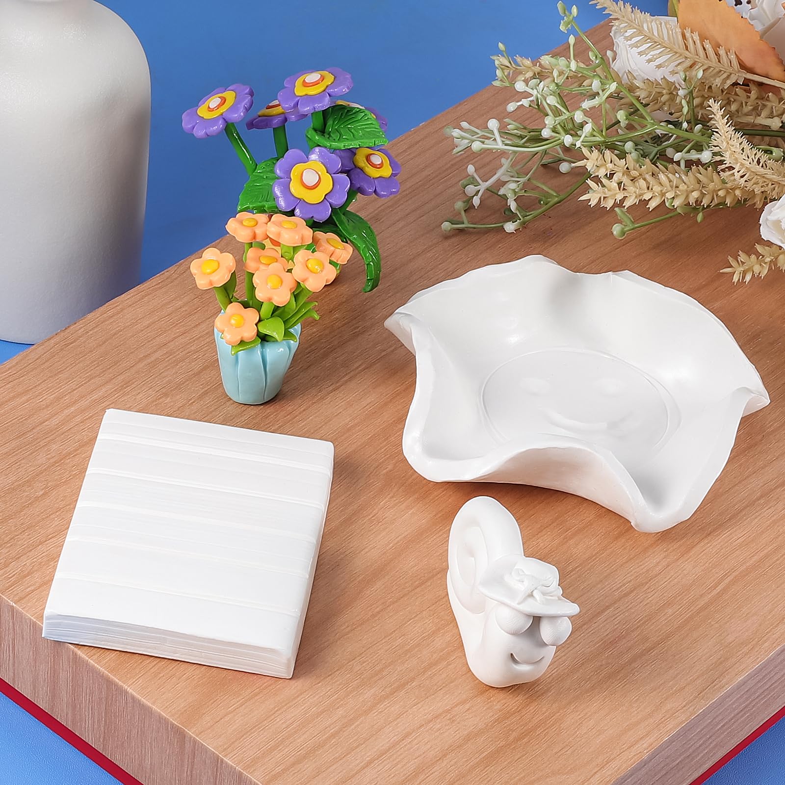 ifergoo Polymer Clay, Oven-Bake Clay, Non Toxic, 3.5 oz. bar, Great for Modeling, Sculpting, Holiday, DIY, Artistic Creation and School Projects. Great for Kids and Beginners (White)