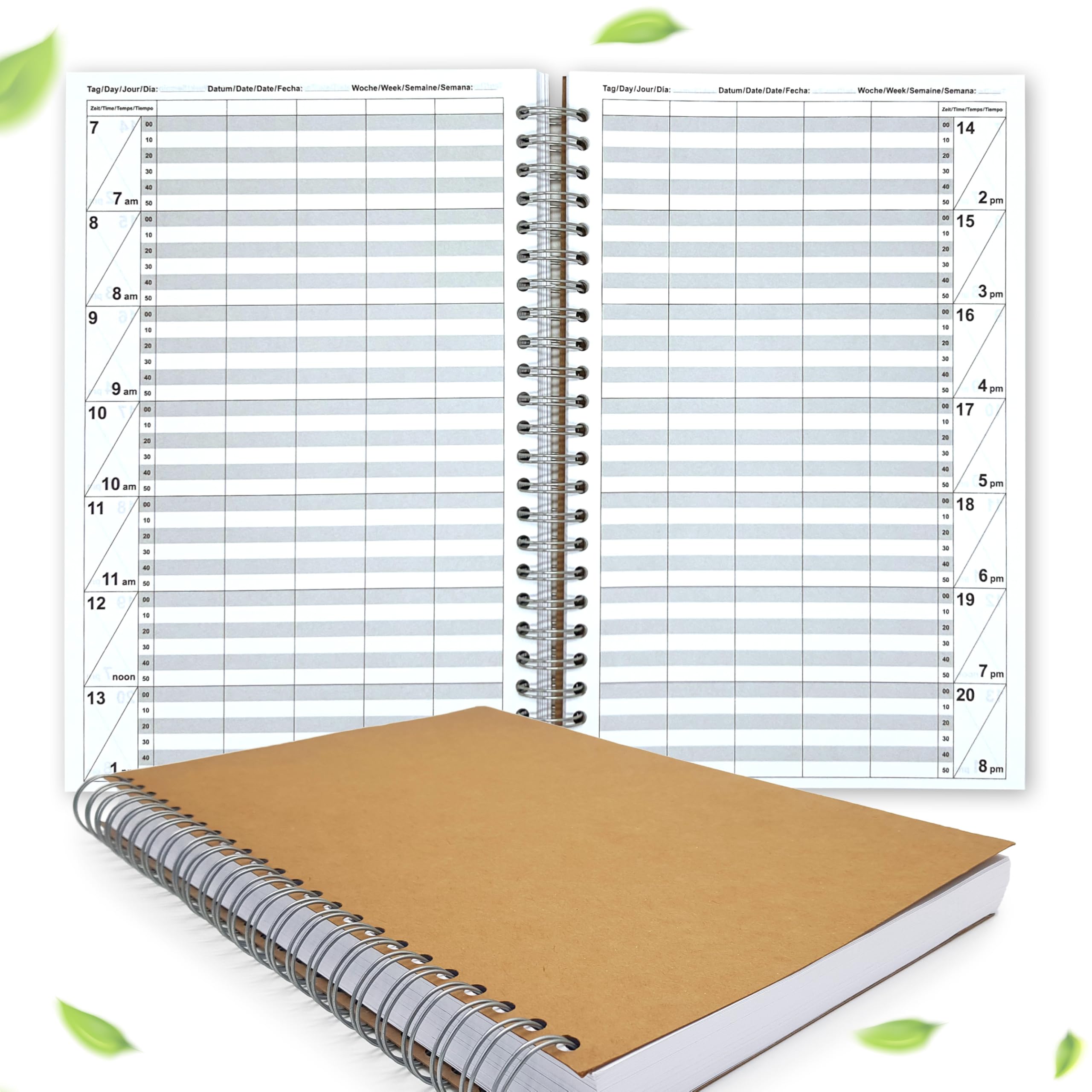 Hairdressing Salon Appointment Book and Practice 1-10 Employees 15/30 Minute Cycles, for 306 Days, Free to Enter 5 Mitarbeiter 10 Minuten Taktung