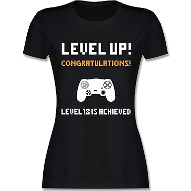 Geburtstag - 18. Geburtstag - Gamer Level 18 - Damen T-Shirt Rundhals