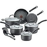 T-fal Ultimate Hard Anodized Nonstick Cookware Set 12 Piece Pots and Pans, Dishwasher Safe Grey
