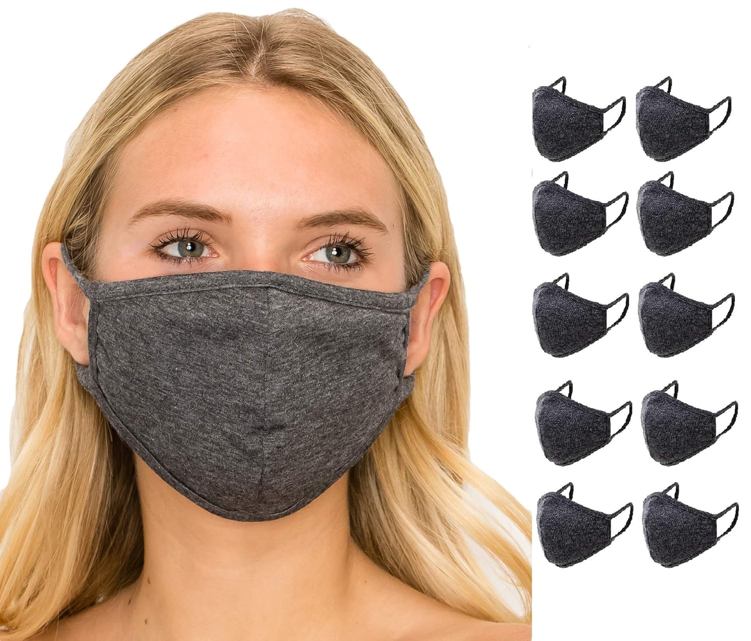 10 Pack USA Made Fabric Cloth Mouth Face Protect Cover Fashion Face_Mask Reusable Washable Breathable Bandana Balaclavas Anti Dust Women Men Unisex Adult