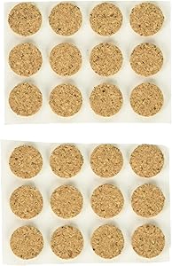 Shepherd Hardware 9962 1/2-Inch SurfaceGard Adhesive Cork Pads, 24-Pack, Brown, 1/2 Inch