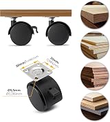 Emuca Pack of 4 Black Swivel Castors 50mm with Brakes and Plate view 7