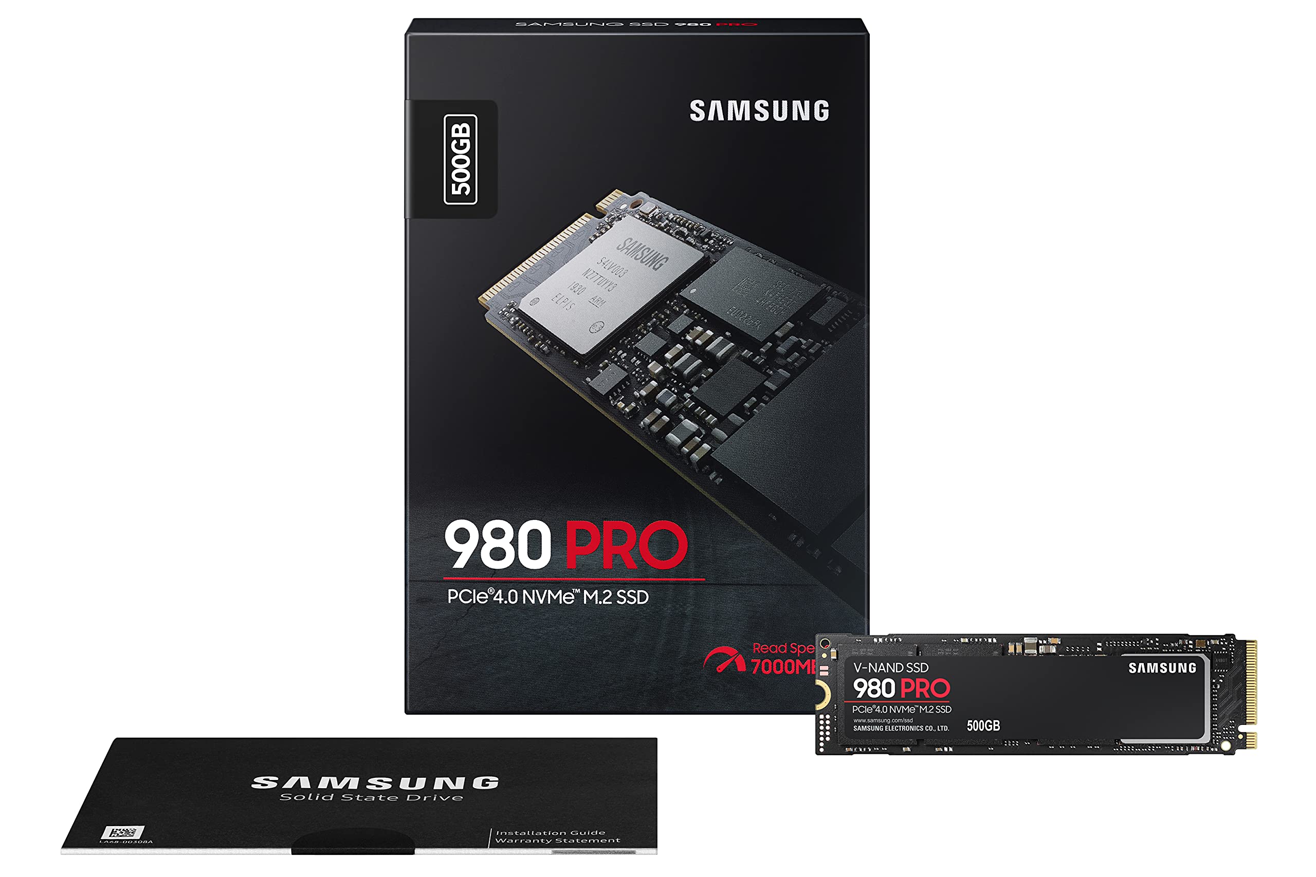 SAMSUNG 980 PRO SSD 500GB PCIe 4.0 NVMe Gen 4 Gaming M.2 Internal Solid State Drive Memory Card, Maximum Speed, Thermal Control, MZ-V8P500B/AM