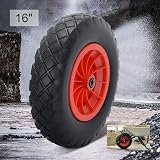 Trintion 16 Inch Wheelbarrow Wheel 4.80-8 Puncture Proof PU Foam Tire (2) view 4