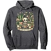 Plant Lover Skeleton Design - Plants Not People Pullover Hoodie
