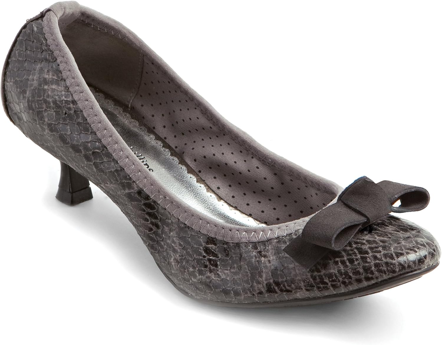 gray kitten heel shoes