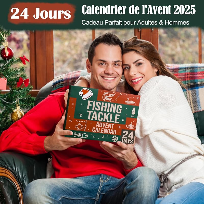 Calendrier de l'Avent Peche 2026 pour Hommes & Ados - 77 PCS Cadeau de Noël