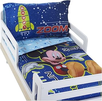Disney Mickey Mouse Space Adventures 4 Piece Toddler Set Blue Nursery Toddler Bedding