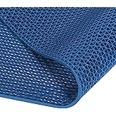 MYOYAY Drainage Non Slip Mat 3x10 Ft Commercial Floor Mat 0.22'' Thick PVC Drainage Mat Bathroom Pool Floor Rug Mesh Big Hollow Door Mats Roll for Swimming Restaurant Kitchen Bars Patio Wet Area, Blue