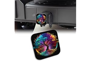 UUCBTAH Magic Tree Trailer Hitch Cover Tree of Life Tow Hitch Cove Universal 2" Heavy Duty Trailer Hitch Tube Rubber Covers,Square Hitch Cover Plug Cap for Trucks SUV Cars
