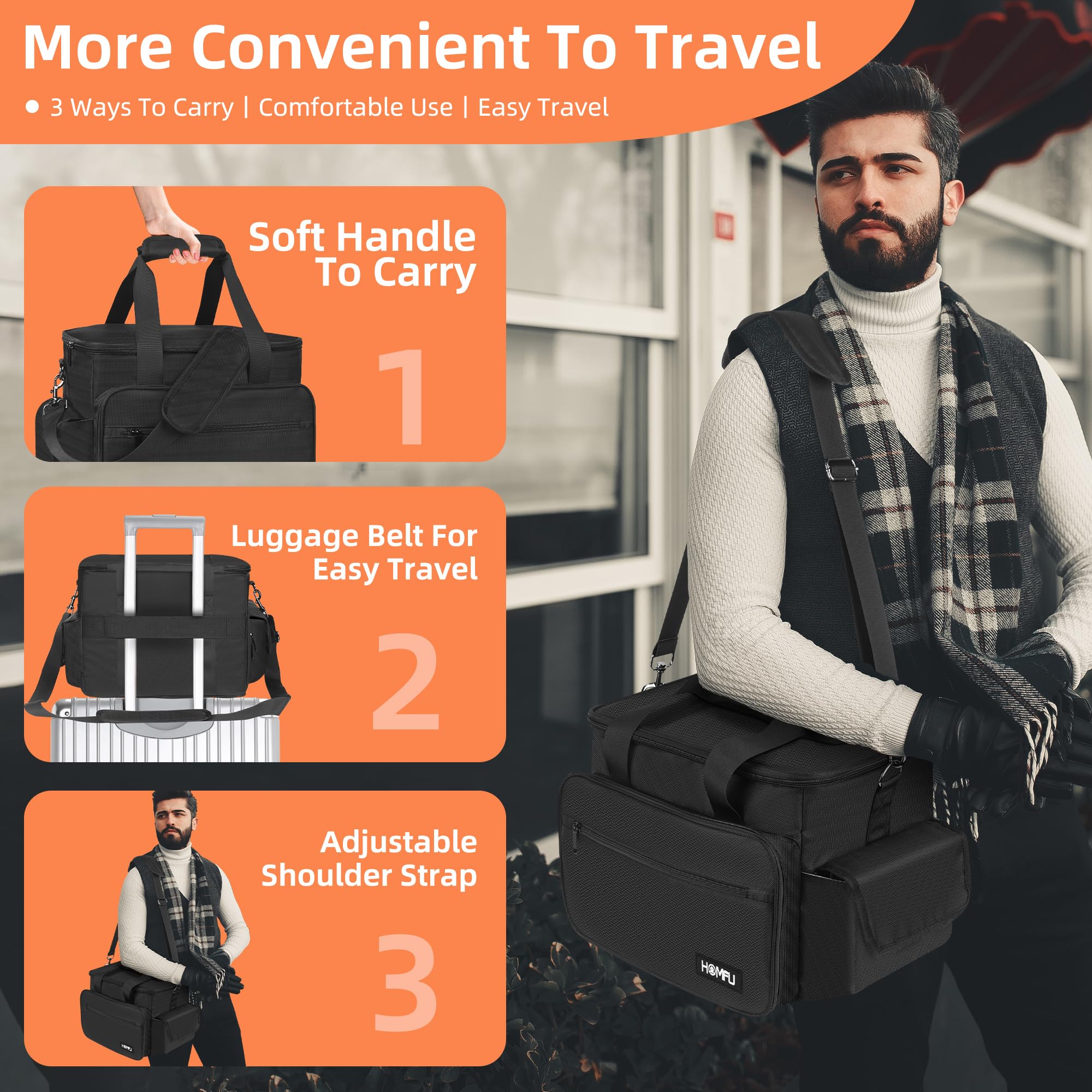 DJ Gig Gear Organizer - Detachable Dividers, Travel Gig Bag for DJ Equipment, Musicians, Outdoor Use