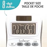 Lexibook 8-Digit Pocket Calculator C208 Solar Battery White Grey view 2